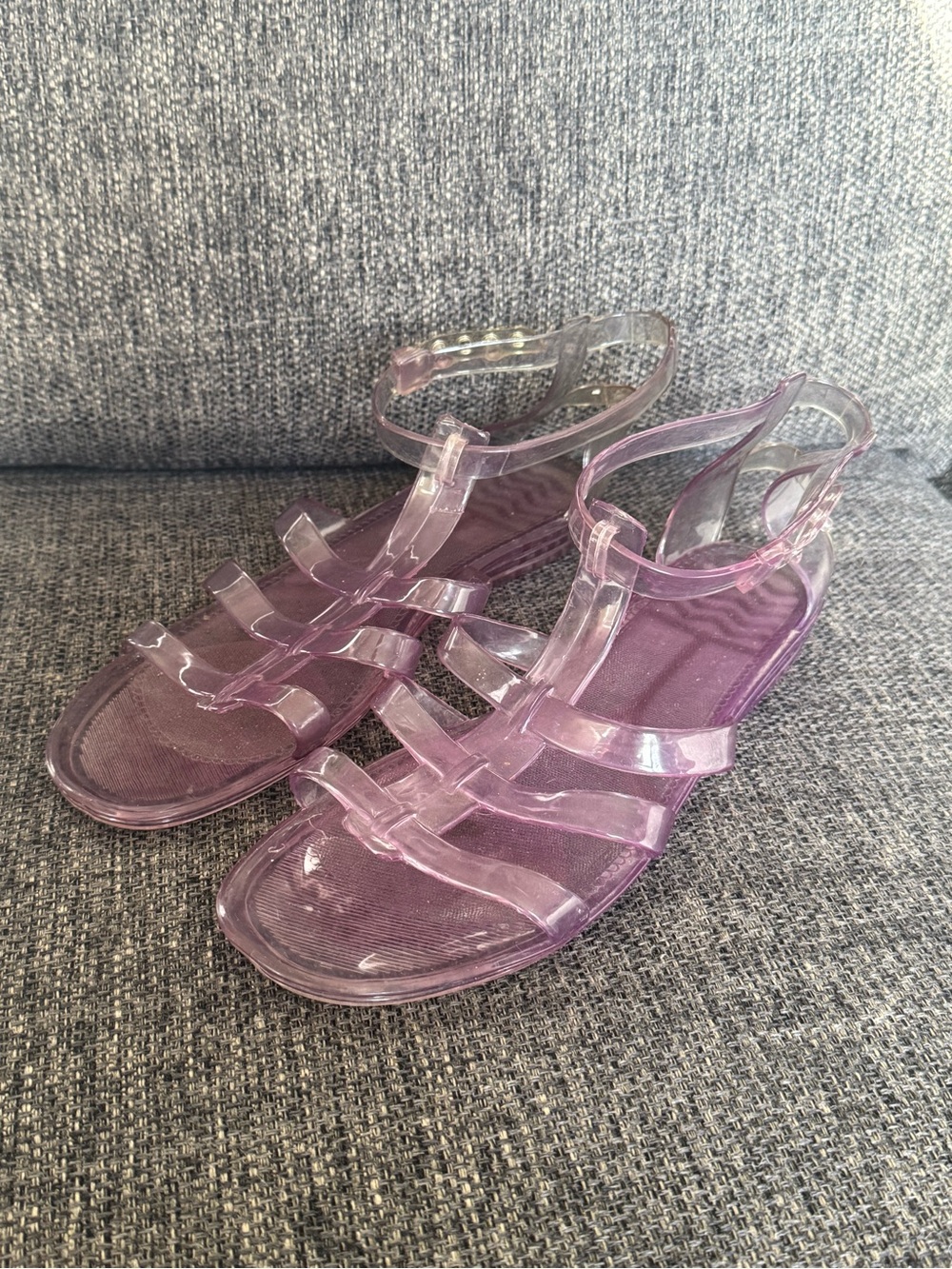 Women’s Translucent Purple Jelly Gladiator Strappy Sandals